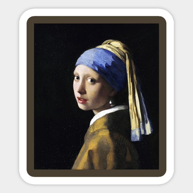 The girl with a pearl earring Sticker by mike11209